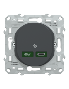Schneider S340406 Ovalis chargeur USB-C 65W anthracite 2