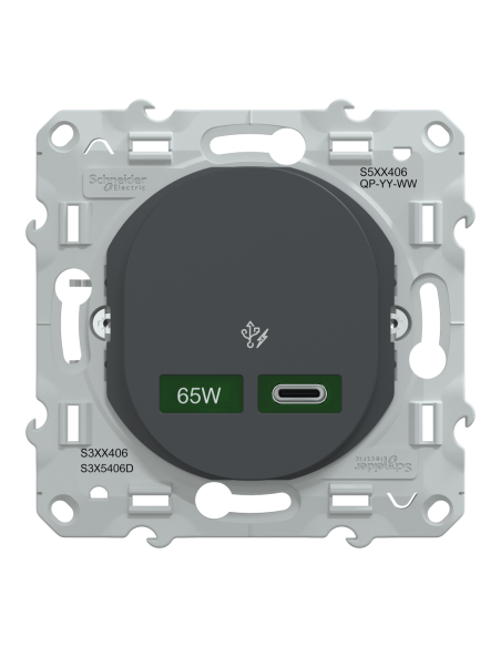Chargeur USB-C 65W Ovalis anthracite Schneider S340406