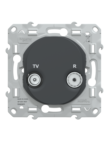 Prise TV-R Ovalis anthracite Schneider S340451