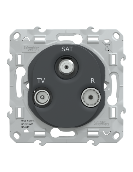 Prise TV-R-SAT Ovalis anthracite Schneider S340461