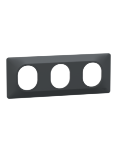 Schneider S340706 Ovalis plaque 3 postes horizontale anthracite