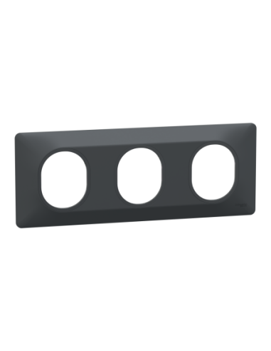 Schneider S340706 Ovalis plaque 3 postes horizontale anthracite