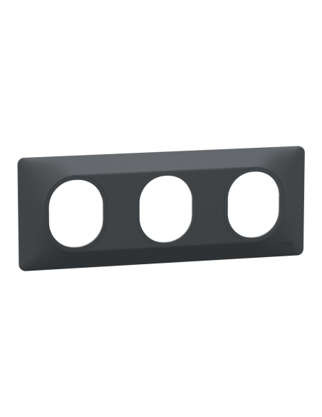 Schneider S340706 Ovalis plaque 3 postes horizontale anthracite