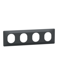 Schneider S340708 Ovalis plaque 4 postes horizontale anthracite