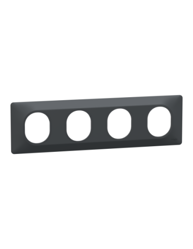Schneider S340708 Ovalis plaque 4 postes horizontale anthracite
