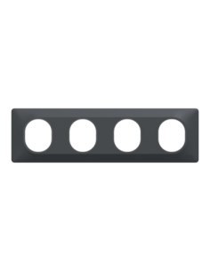 Schneider S340708 Ovalis plaque 4 postes horizontale anthracite 2
