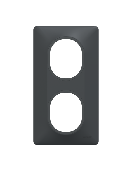 Plaque 2 postes verticale 71 mm Ovalis anthracite Schneider S340724
