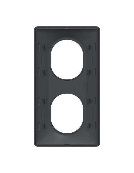 Plaque 2 postes verticale 71 mm Ovalis anthracite Schneider S340724