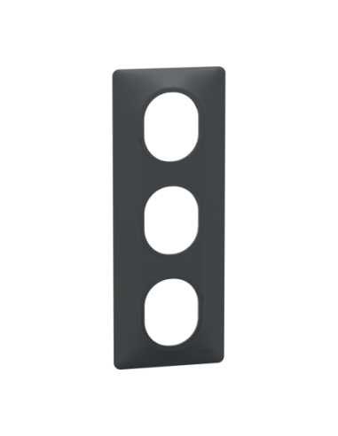 Schneider S340726 Ovalis plaque 3 postes verticale anthracite