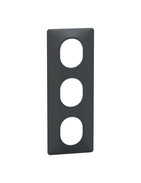 Schneider S340726 Ovalis plaque 3 postes verticale anthracite