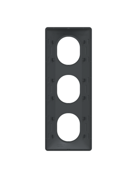 Plaque 3 postes verticale 71 mm Ovalis anthracite Schneider S340726
