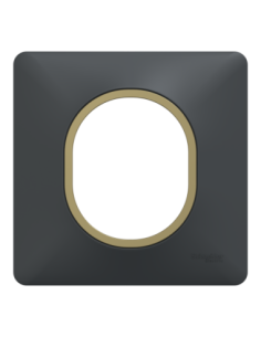 Schneider S340702E Ovalis plaque 1 poste anthracite bague laiton 2