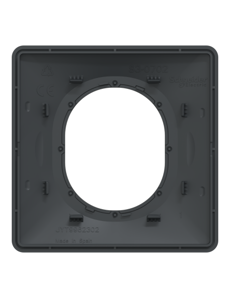 Plaque 1 poste anthracite bague laiton Ovalis Schneider S340702E