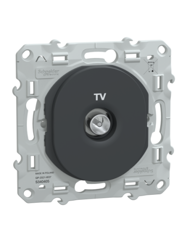 Schneider S340405 Ovalis prise TV simple anthracite