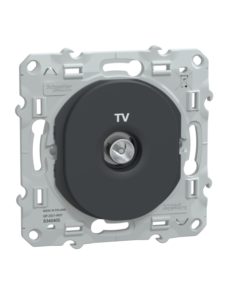 Schneider S340405 Ovalis prise TV simple anthracite