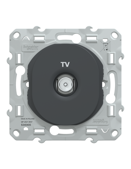 Prise TV simple Ovalis anthracite Schneider S340405
