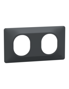 Schneider S340704 Ovalis plaque 2 postes horizontale anthracite