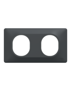 Schneider S340704 Ovalis plaque 2 postes horizontale anthracite 2