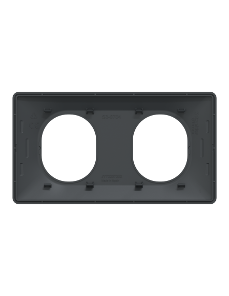 Plaque 2 postes horizontale 71 mm Ovalis anthracite Schneider S340704