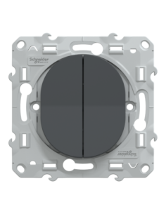 Schneider S340285 Ovalis combiné va-et-vient poussoir anthracite 2