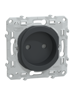 Schneider S340033 Ovalis prise 2P sans terre anthracite