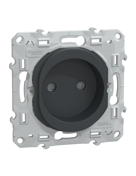 Schneider S340033 Ovalis prise 2P sans terre anthracite