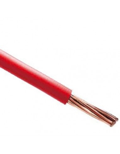 Fil HO7VR Rigide 6mm2 rouge vendu au mètre.