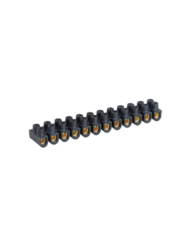Eur'Ohm 70001 - Domino Barrette de 24 connexions en laiton noire 2.5-4 mm²