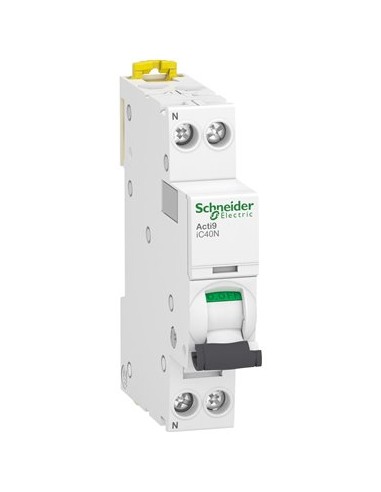 Schneider -A9P54610 - Disjoncteur miniature, Acti9 iC40N, 1P+N, 10 A