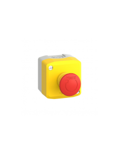 Harmony XAL –  XALK178E - boite jaune arrêt urgence rouge - pousser tourner - 1F+1O - Ø40