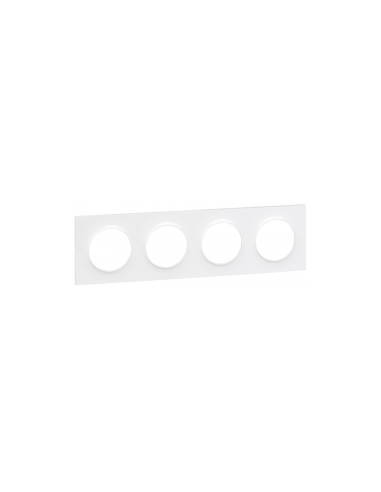 Schneider - S520708 - Odace styl, plaque blanc 4 postes horizontaux ou verticaux entraxe 71mm