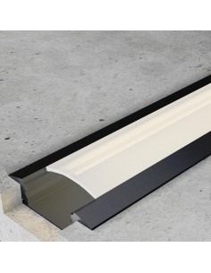 Profilé en aluminium laqué noir pour encastrer bandeau led- 2 mètres