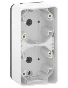 Schneider Electric - MUR39912 - Mureva Styl - Boîte 2 postes verticale - saillie - IP55 - IK08 - blanc