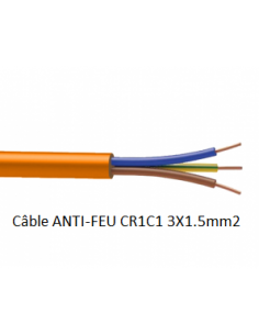 Câble ANTI-FEU CR1C1 3X1.5mm2 - Vente au mètre