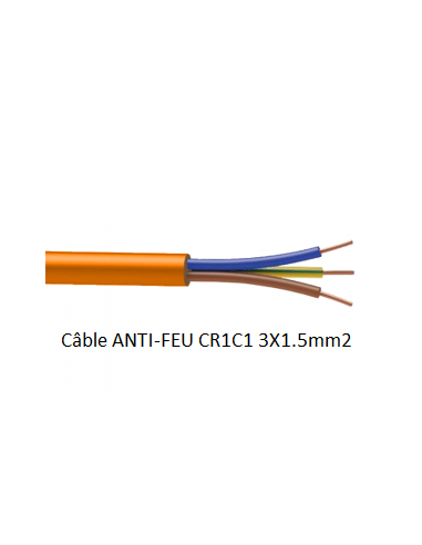 Câble ANTI-FEU CR1C1 3X1.5mm2 - Vente au mètre