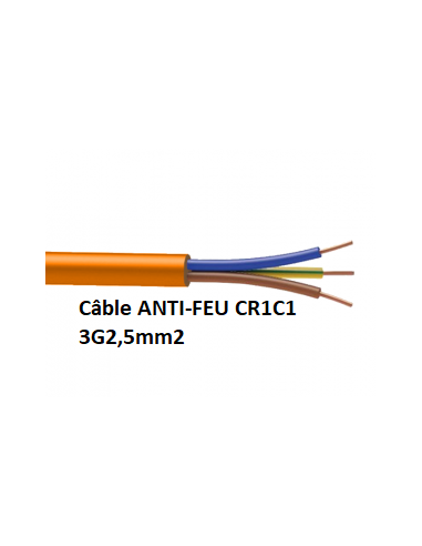 Câble ANTI-FEU CR1C1 3G2,5mm2 - Vente au mètre